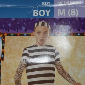 Prisoner Costume Tattoo Sleeves Shirt Pants Cap 8